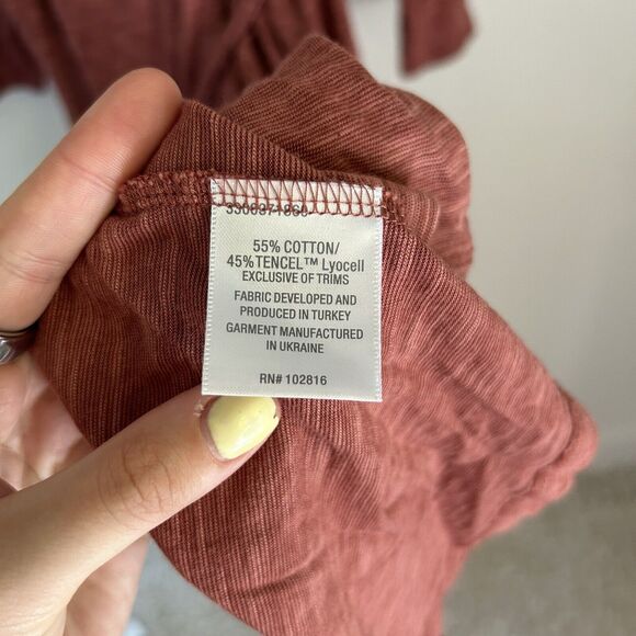 Garnet Hill Duster Cardigan Floor Length Maroon Small Cotton Tencel Lyocel Blend - Picture 5 of 7